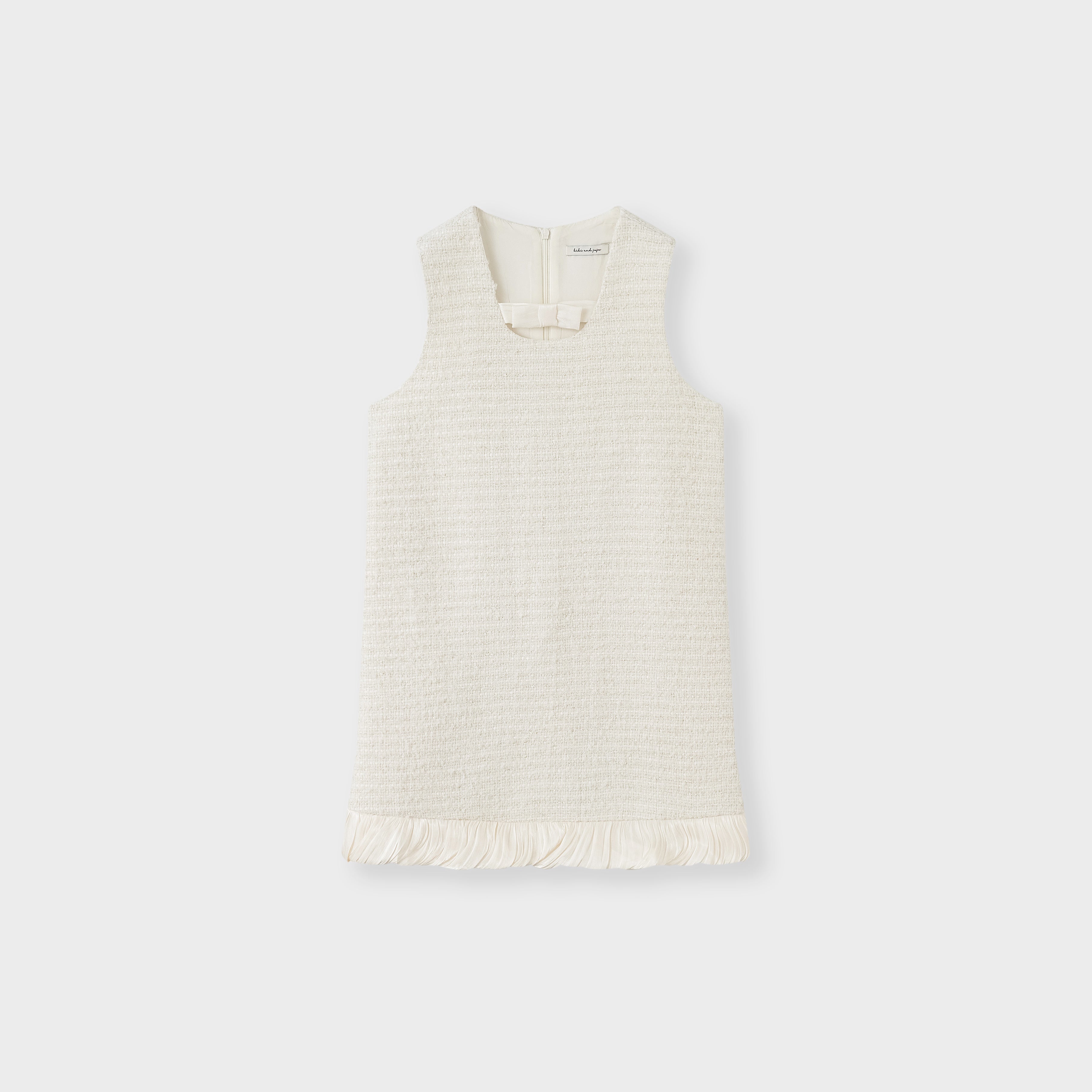 Girls Keyhole Bow Starlight Tweed Dress, Ivory | KIKI and JOJO Ivory / 6-7 years (120cm) Girls Keyhole Bow Starlight Tweed Dress, Ivory | KIKI and JOJO Ivory / 6-7 years (120cm)