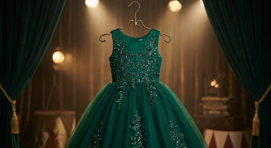 Jewel-tone girls pageant dress