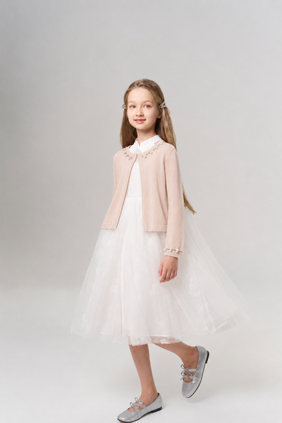 Blush Petal Pearl Knit Cardigan