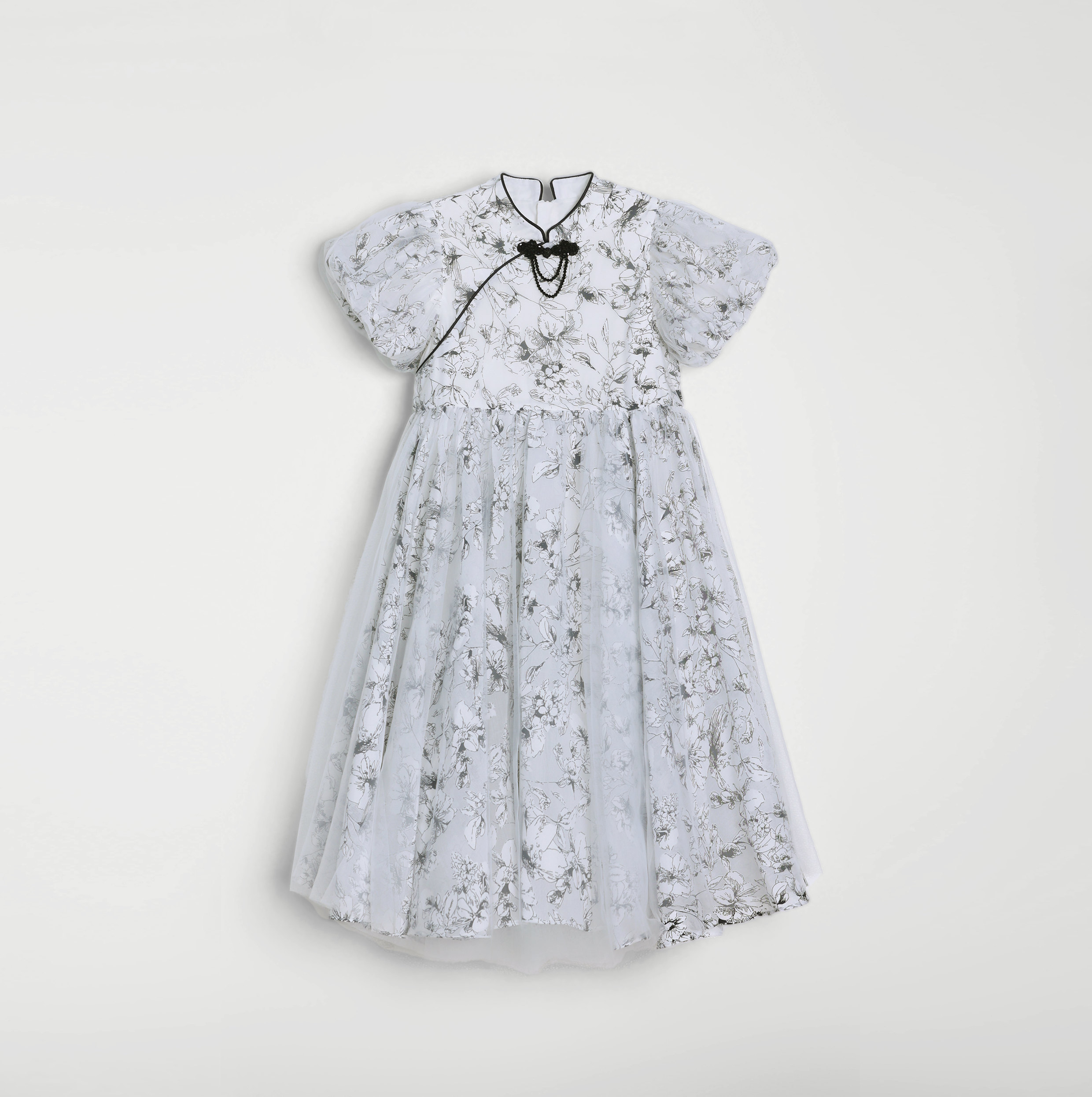 Girls Ethereal Blossom Tulle Cheongsam Dress