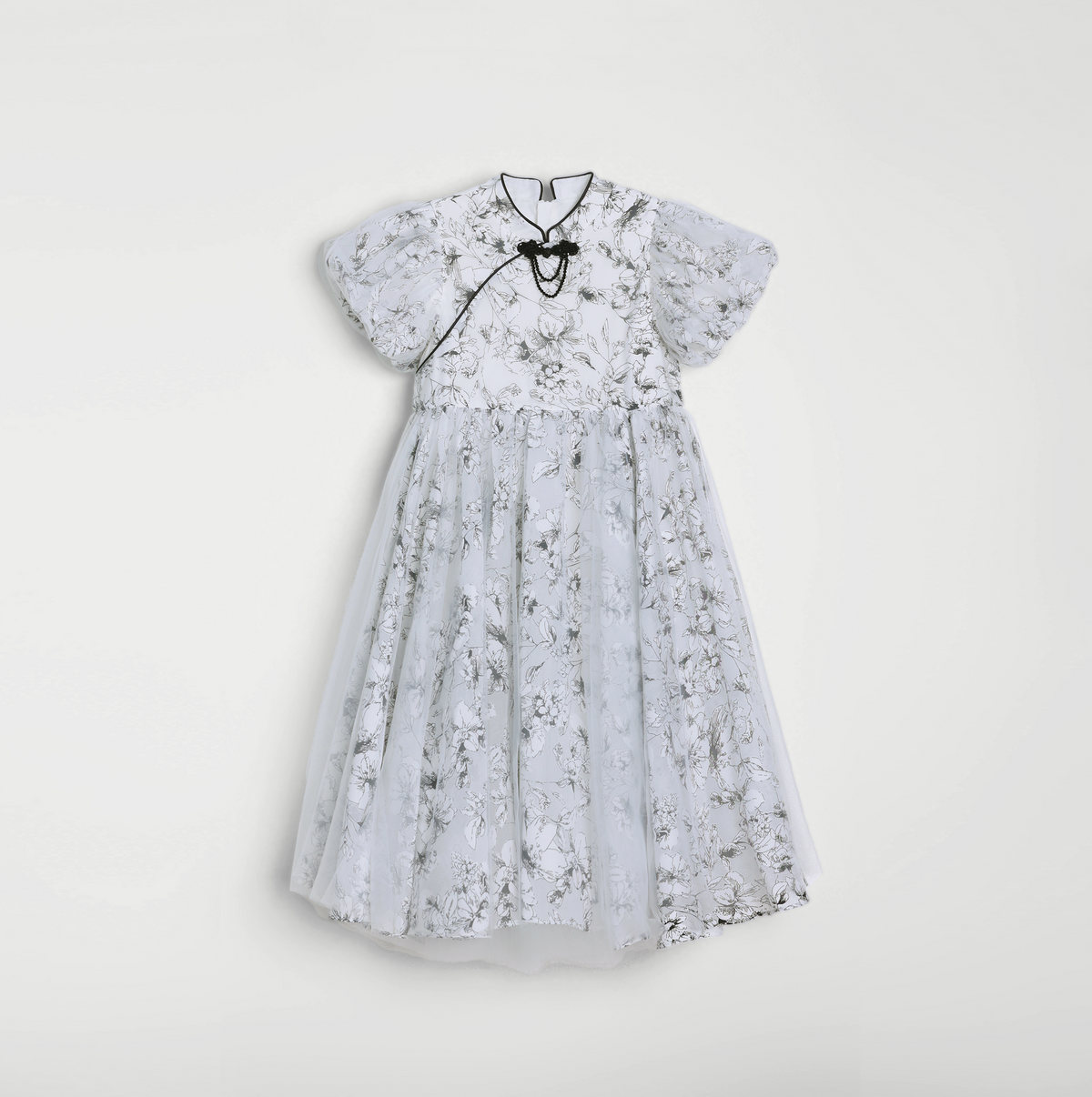 Girls Ethereal Blossom Tulle Cheongsam Dress