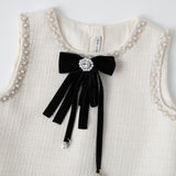 Pearl-Trim Tweed Mermaid Dress