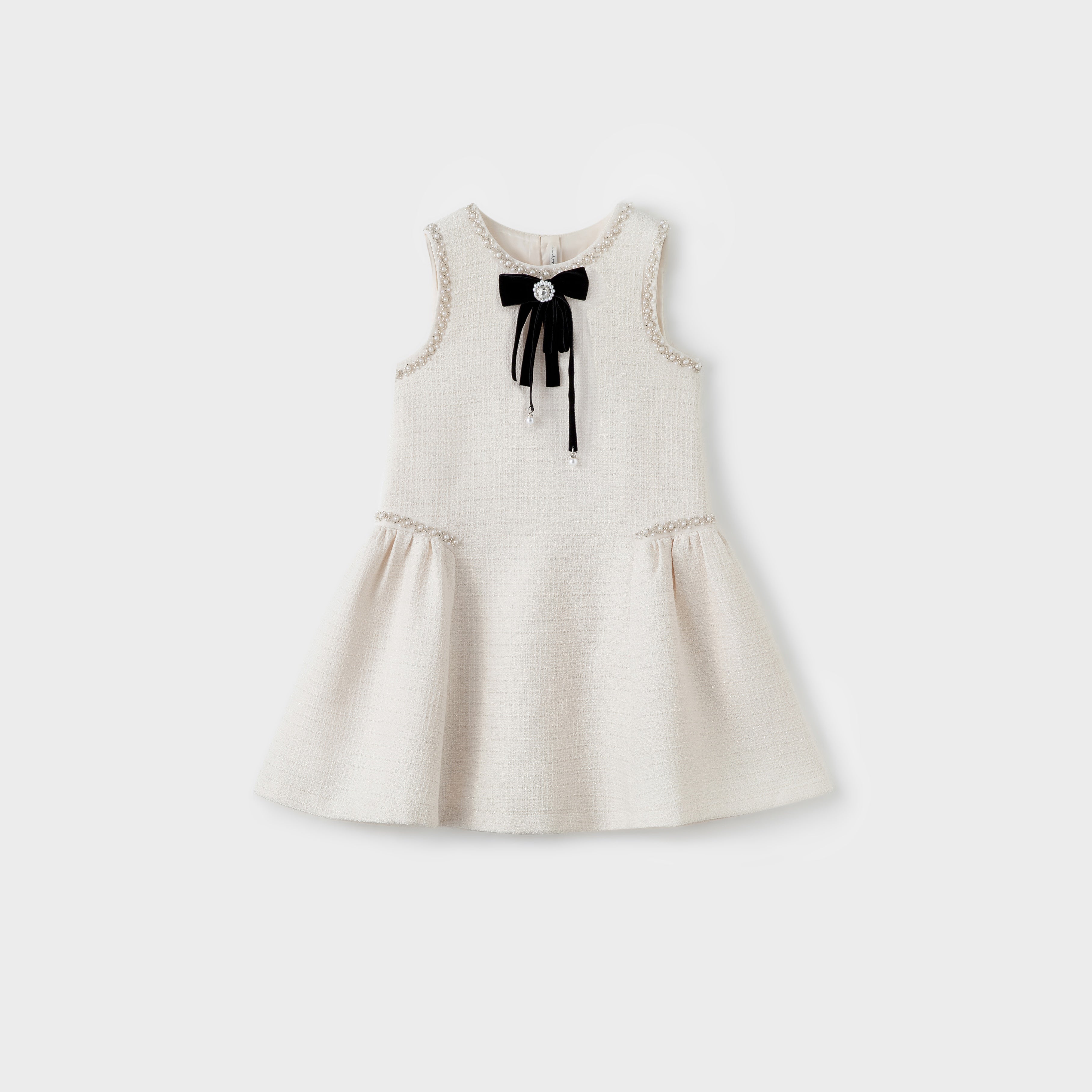 Pearl-Trim Tweed Mermaid Dress