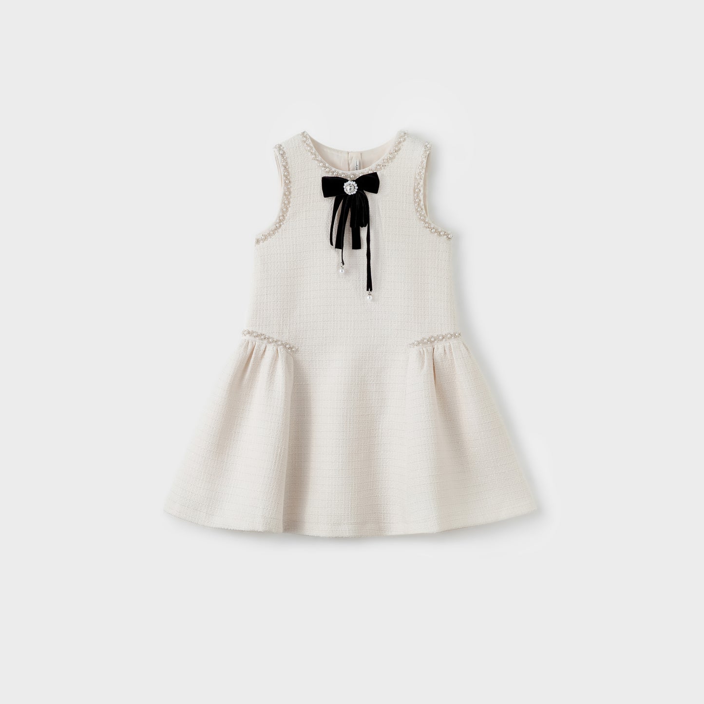 Pearl-Trim Tweed Mermaid Dress