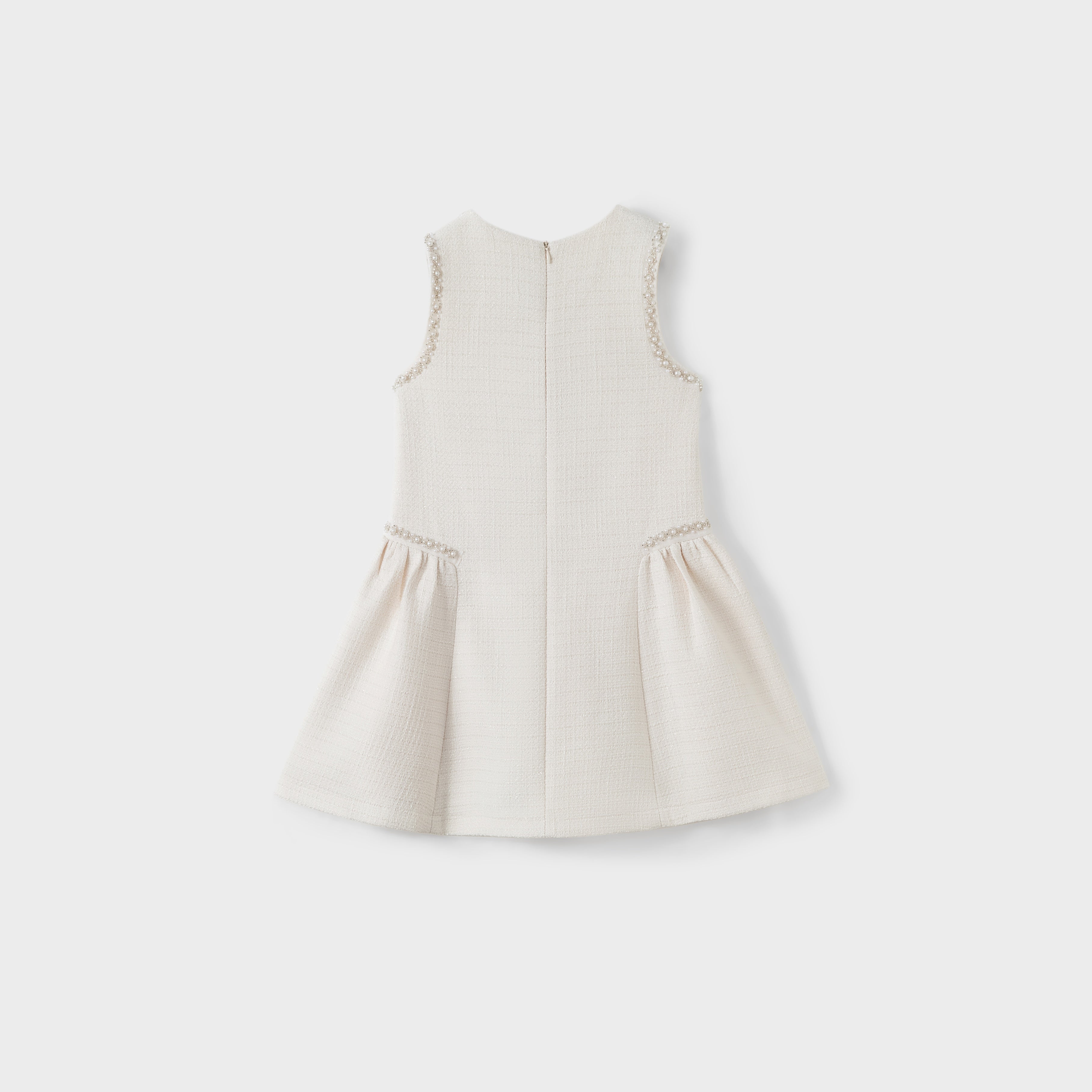 Pearl-Trim Tweed Mermaid Dress