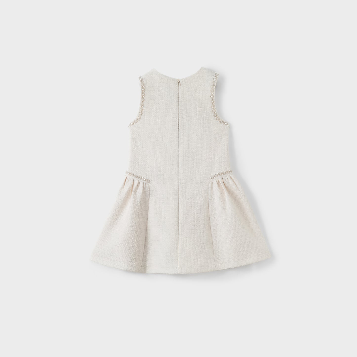 Pearl-Trim Tweed Mermaid Dress