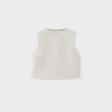Pearl-Trim Tweed Vest