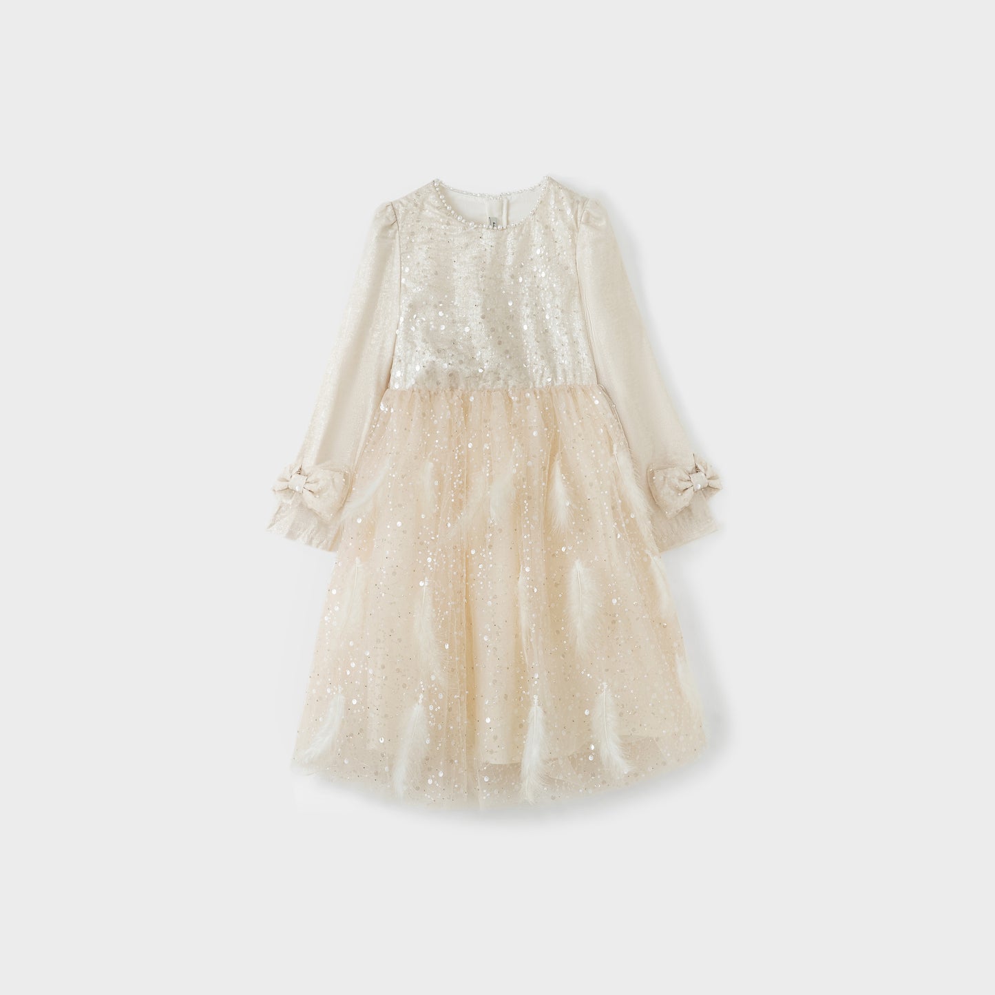 Moonlit Feather Tulle Dress