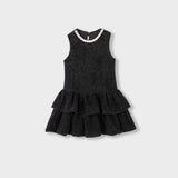 Midnight Starlight Pearl-Collar Dress