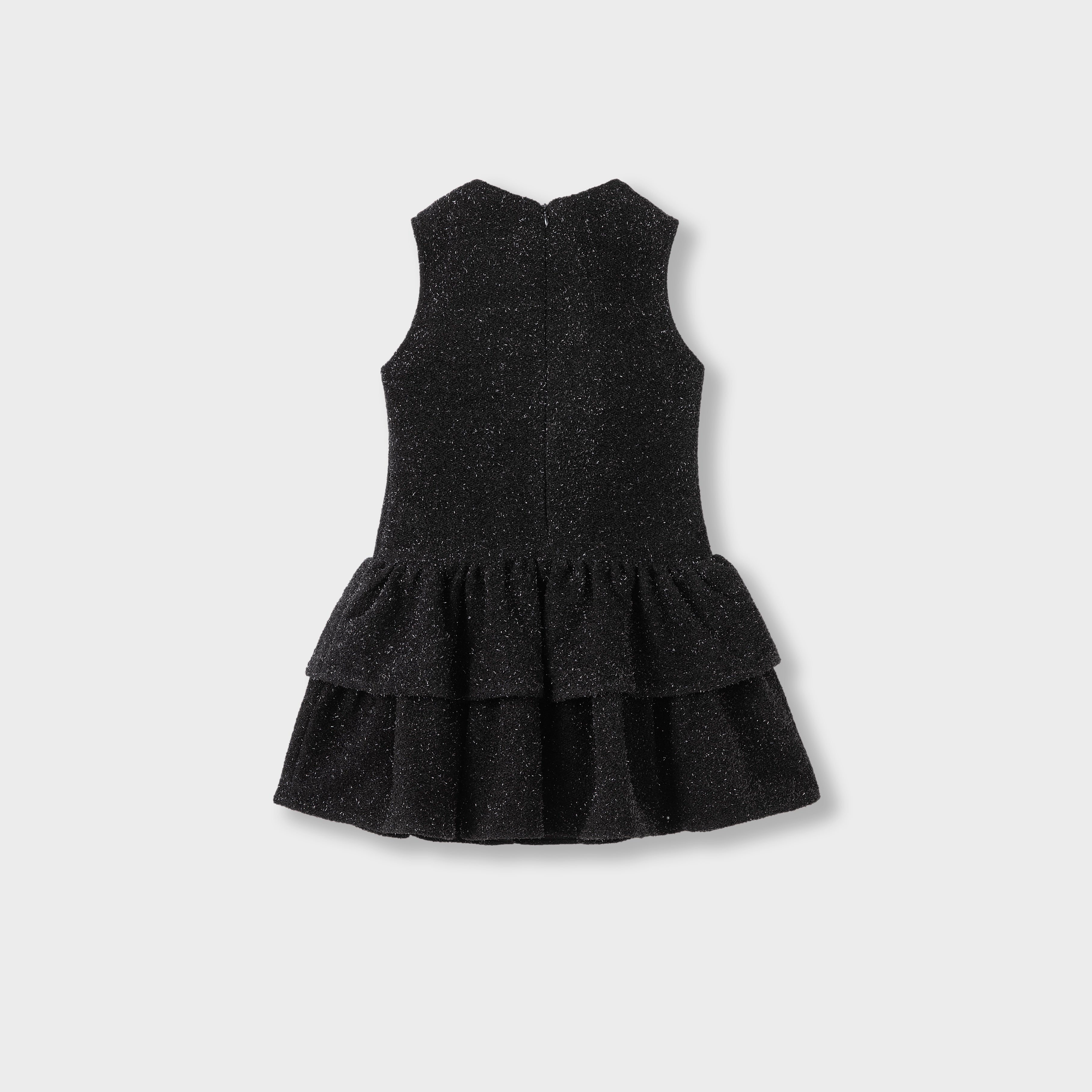 Midnight Starlight Pearl-Collar Dress