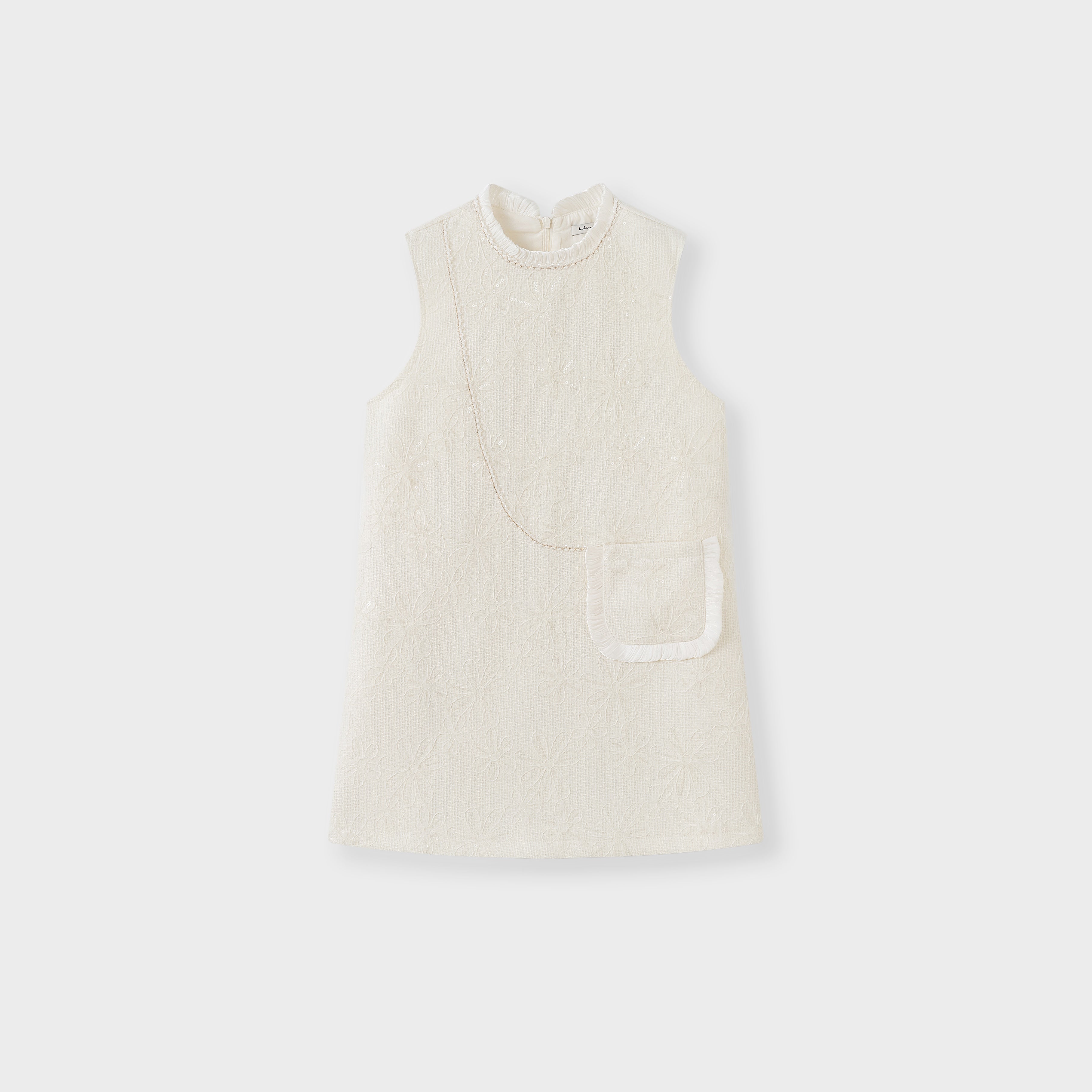Ivory Petal-Pocket Mod Dress