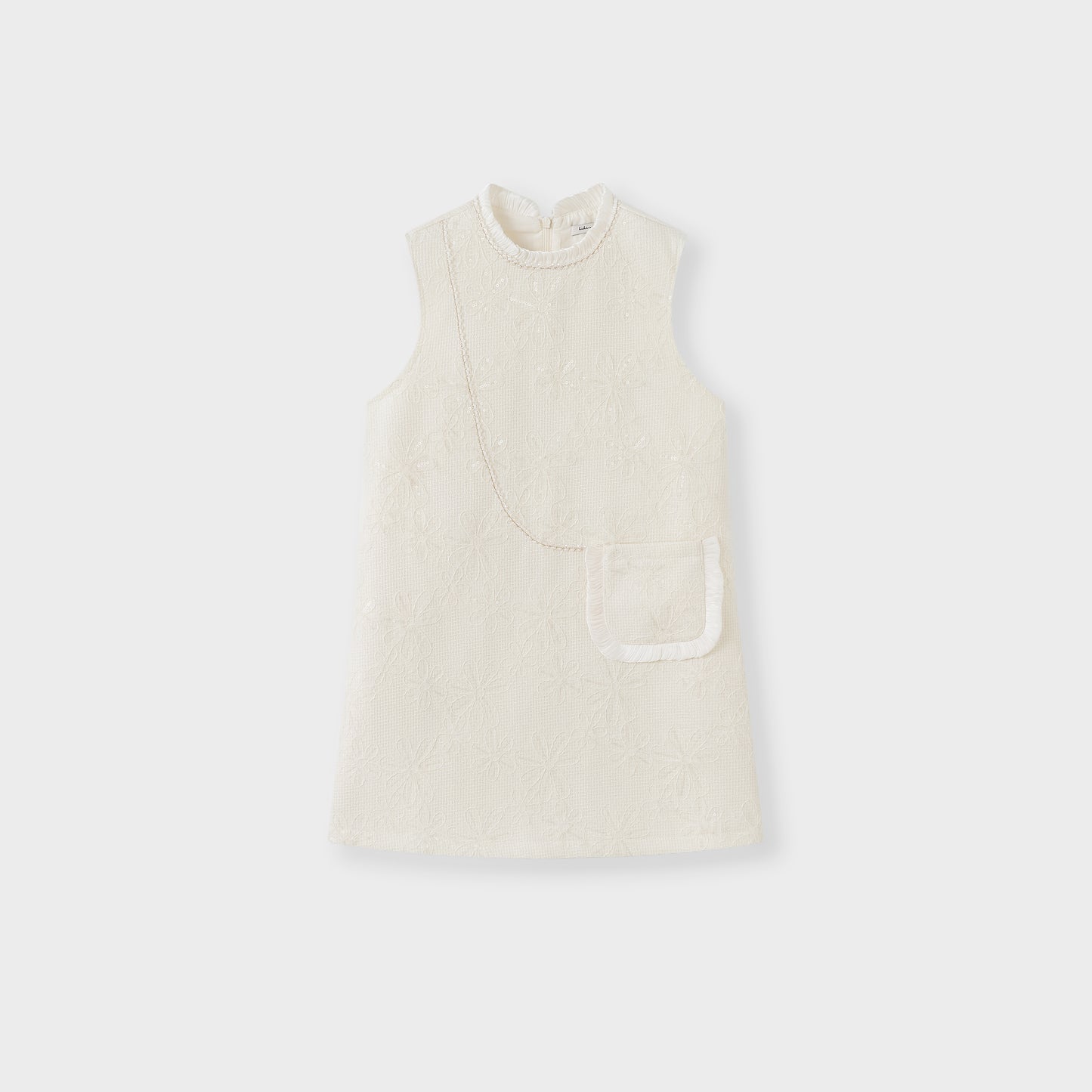 Ivory Petal-Pocket Mod Dress