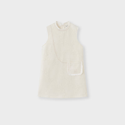 Ivory Petal-Pocket Mod Dress