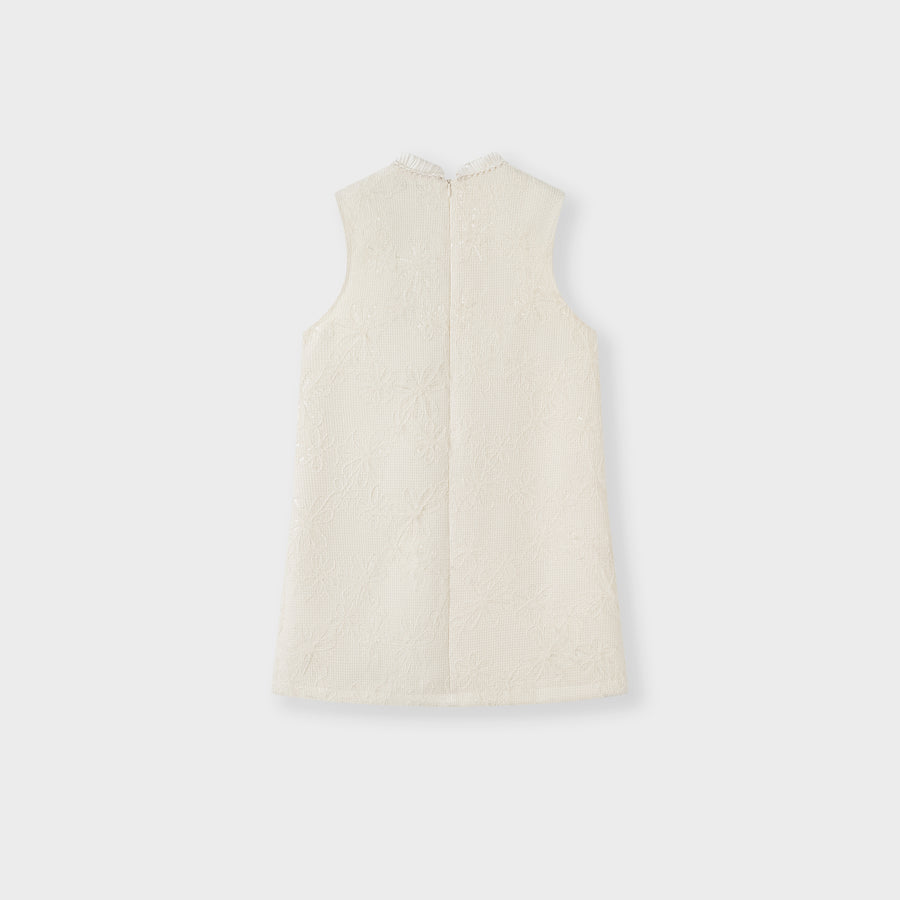 Ivory Petal-Pocket Mod Dress