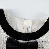 Velvet Bow Tweed Shift Dress