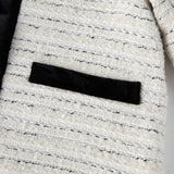 Velvet Bow Beaded-Trim Tweed Jacket