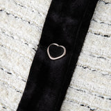 Velvet Bow Beaded-Trim Tweed Jacket