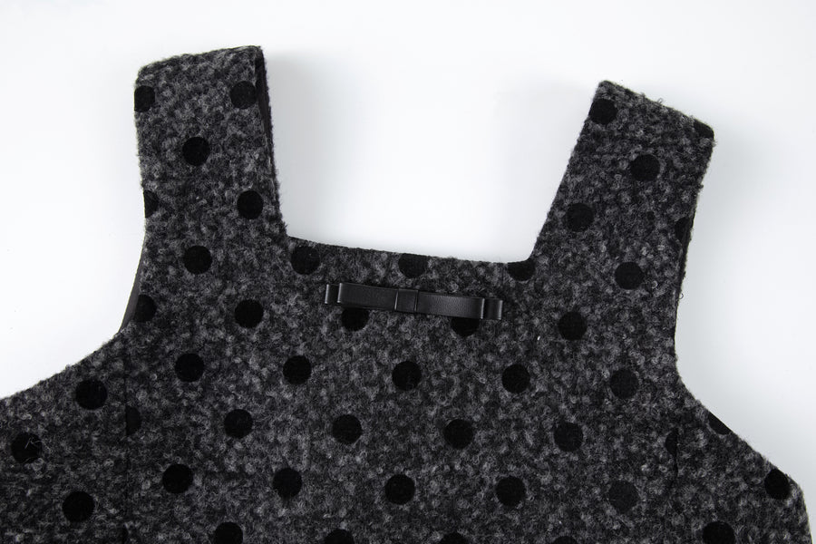 Polka Dot Bouclé Jumper Dress
