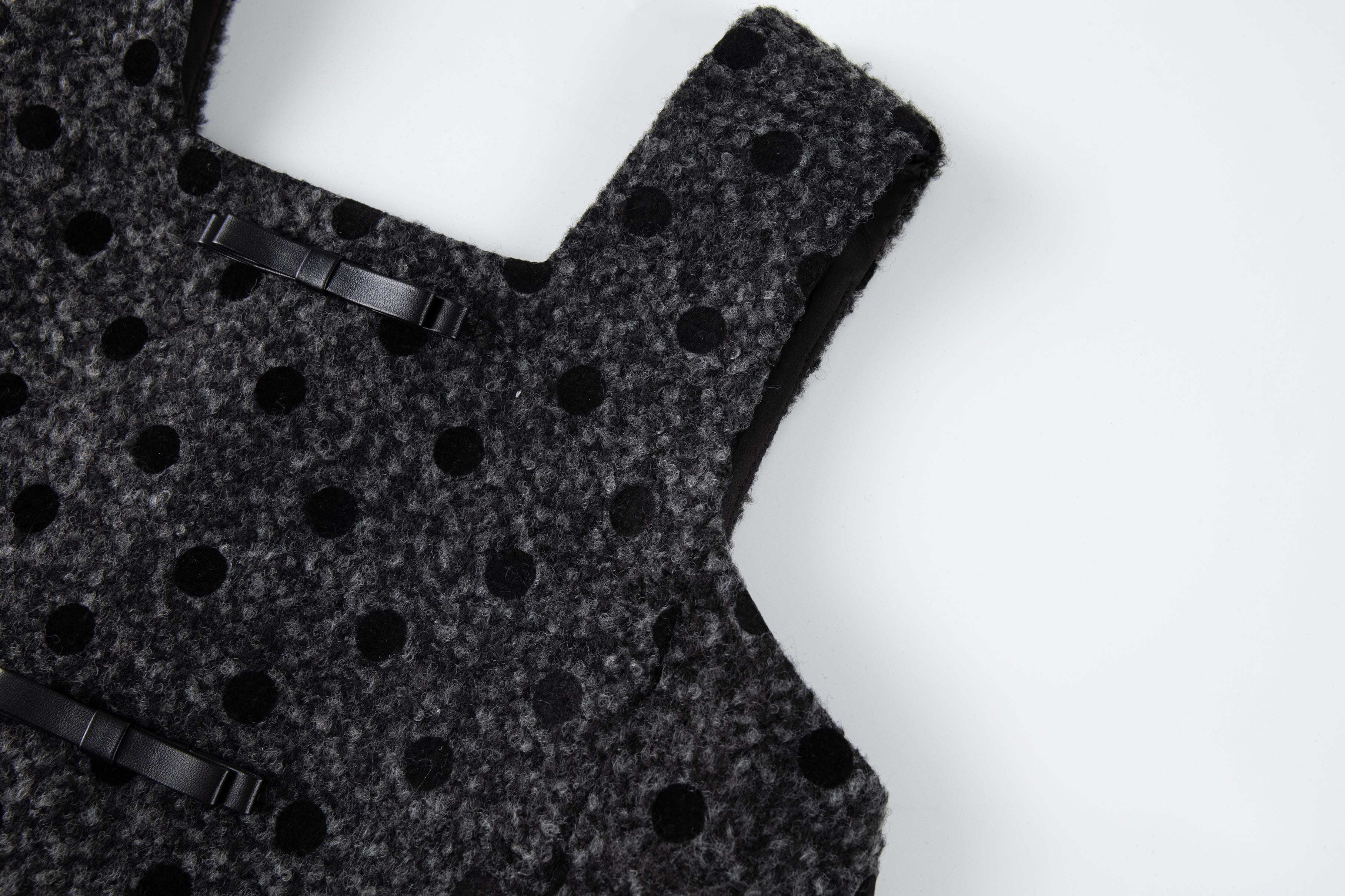 Polka Dot Bouclé Jumper Dress