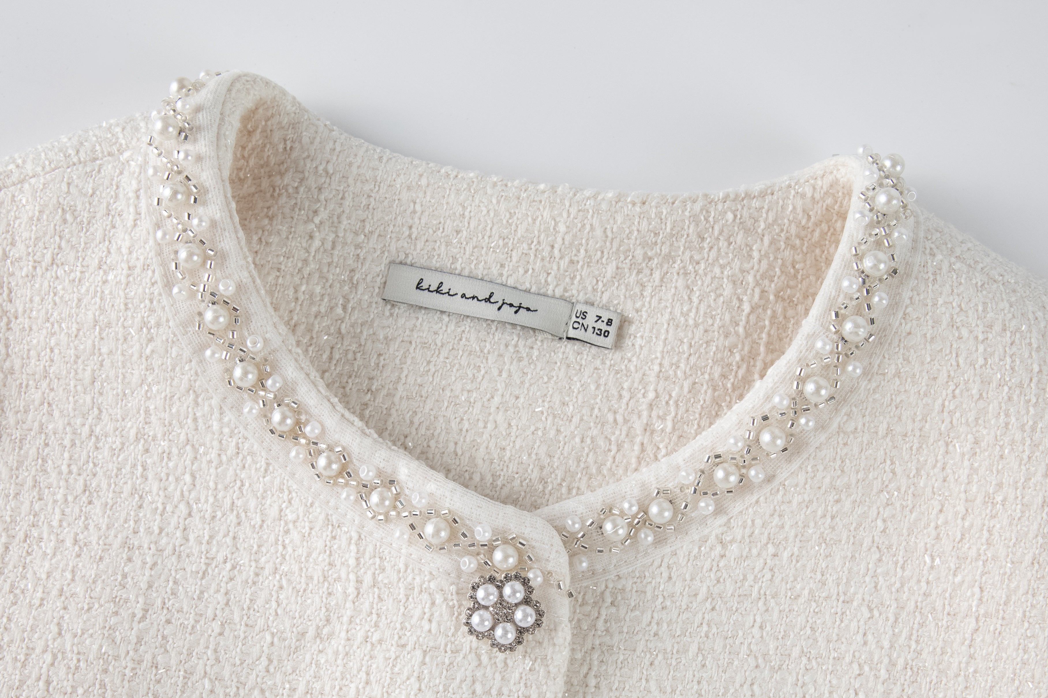 Pearl-Trim Tweed Vest
