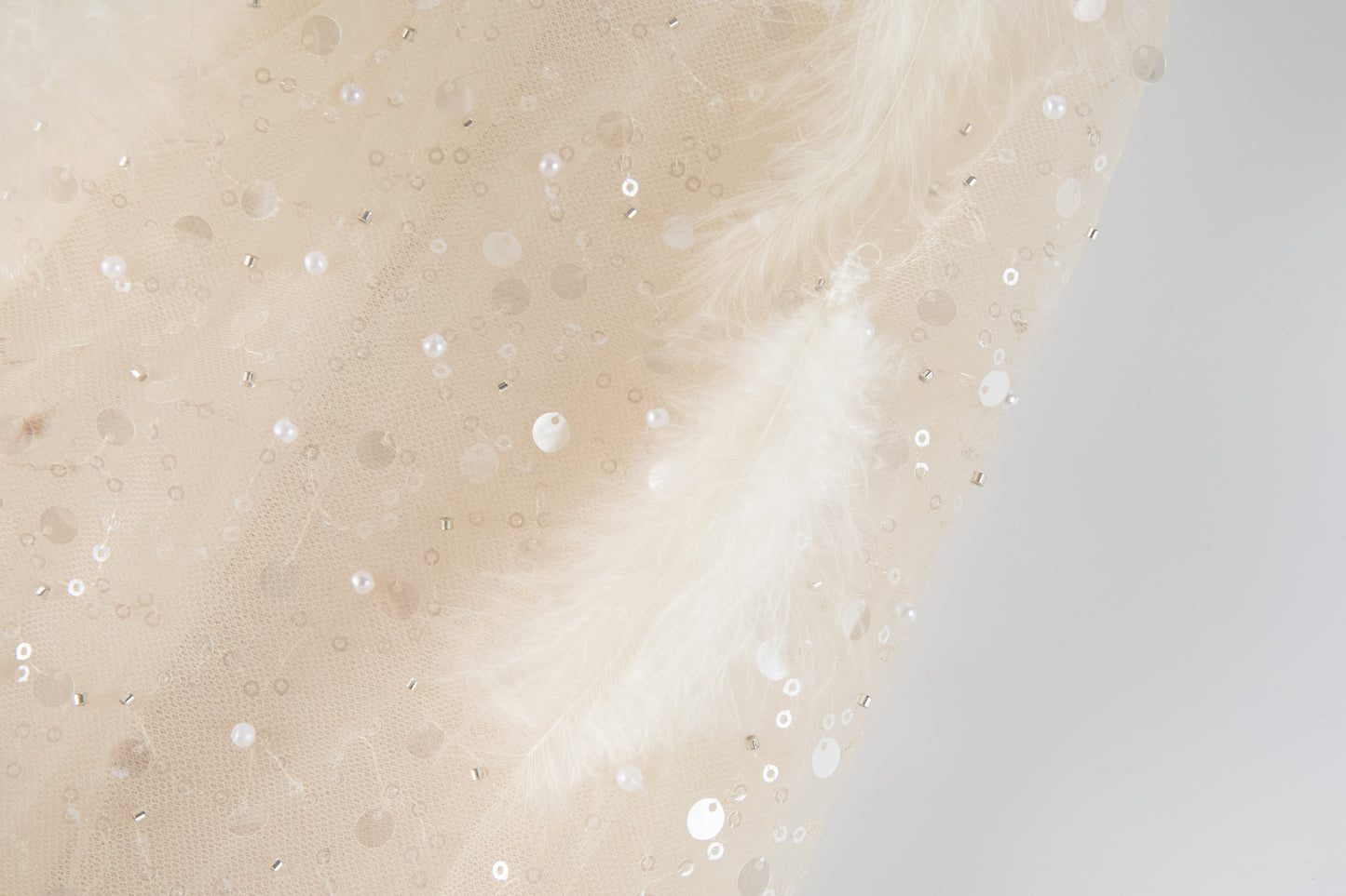 Moonlit Feather Tulle Dress