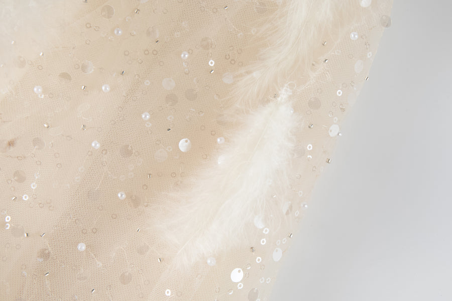 Moonlit Feather Tulle Dress