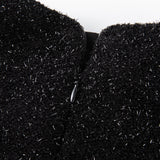 Midnight Starlight Pearl-Collar Dress