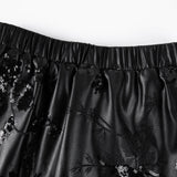 The Sparkling Floral Vegan Leather Skirt