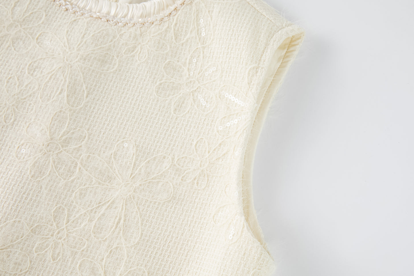Ivory Petal-Pocket Mod Dress