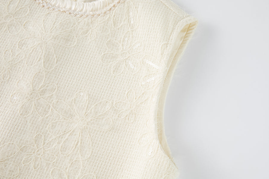Ivory Petal-Pocket Mod Dress