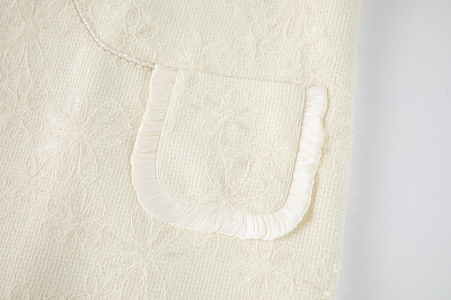 Ivory Petal-Pocket Mod Dress