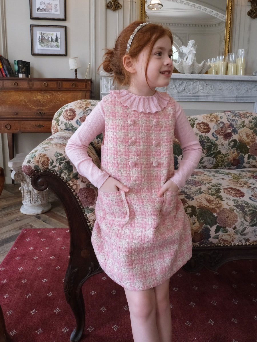 Blush Lumière Tweed A-Line Dress