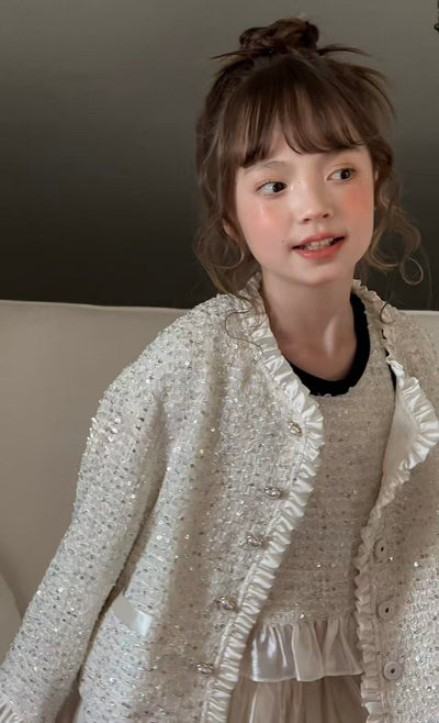 Petal Glimmer Satin Jacket