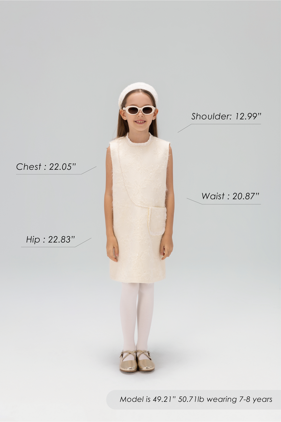 Ivory Petal-Pocket Mod Dress