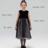 Girls Velvet & Tulle Dress - Sapphire Blue