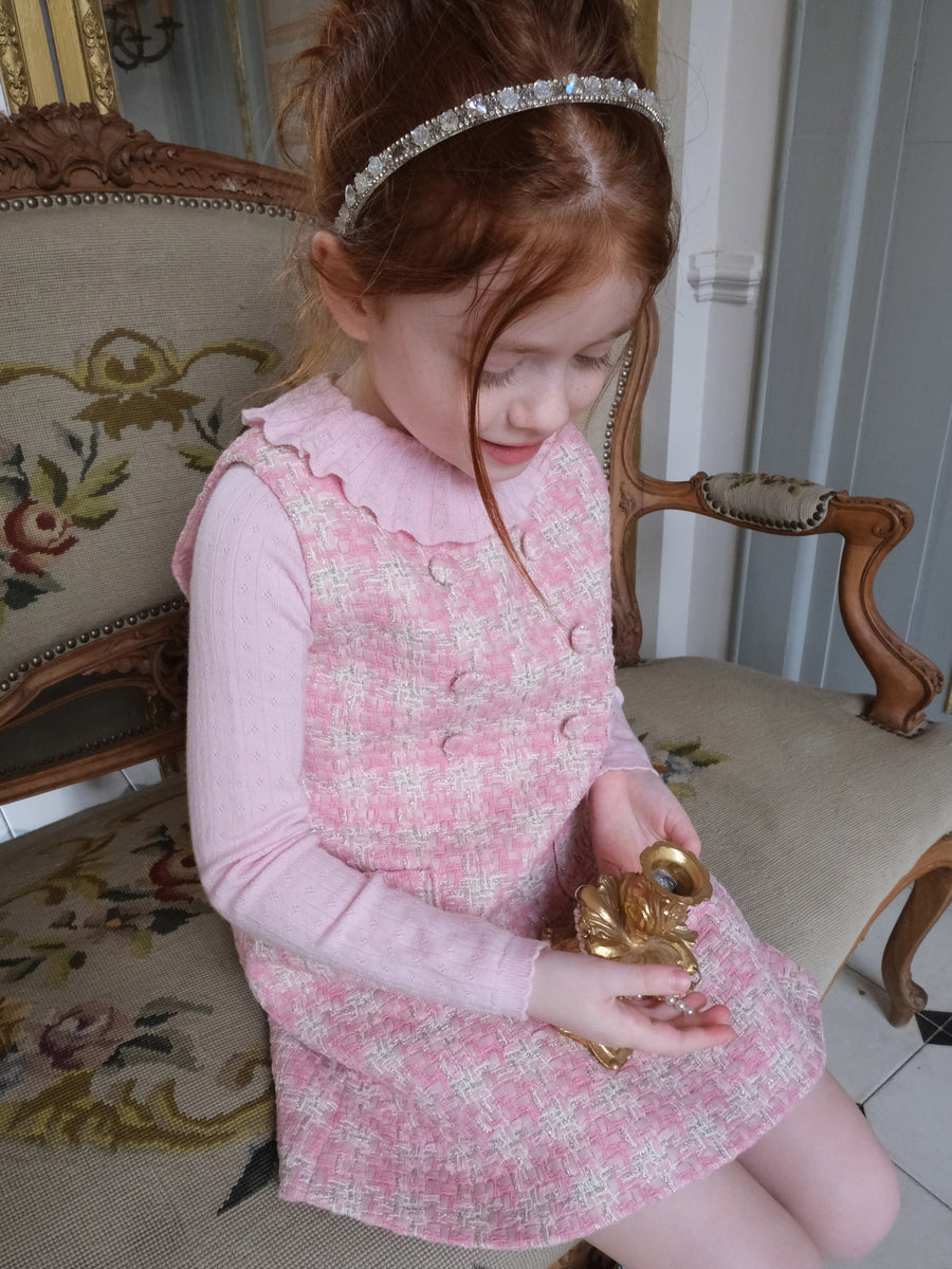 Blush Lumière Tweed A-Line Dress
