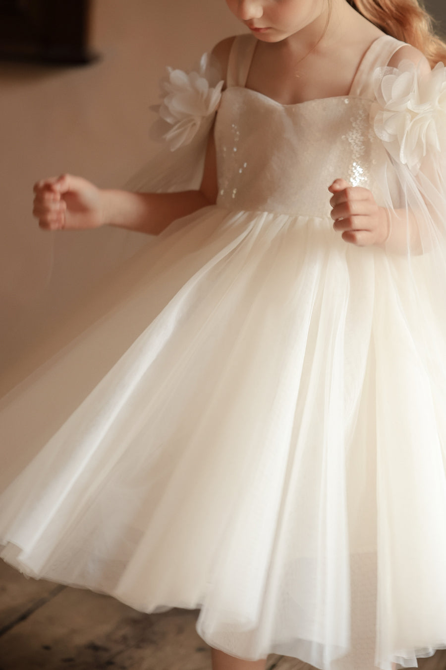 Champagne Ripple Bloom Dress