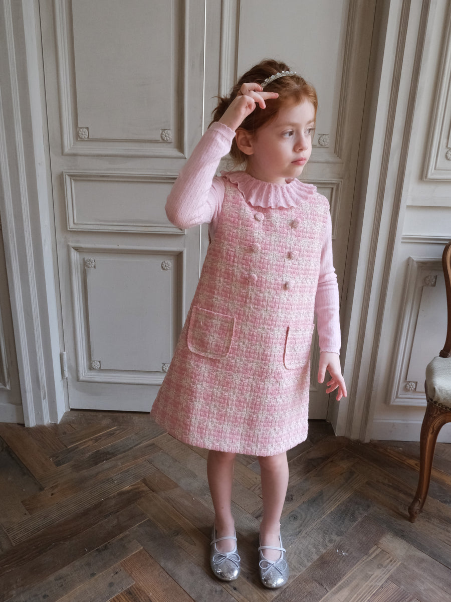 Blush Lumière Tweed A-Line Dress
