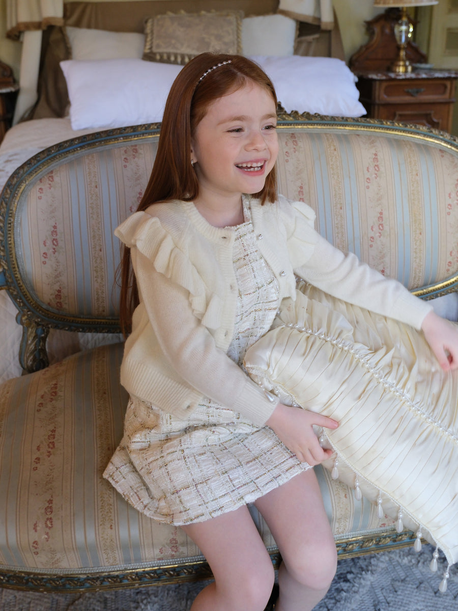 Ivory Lumière Tweed A-Line Dress