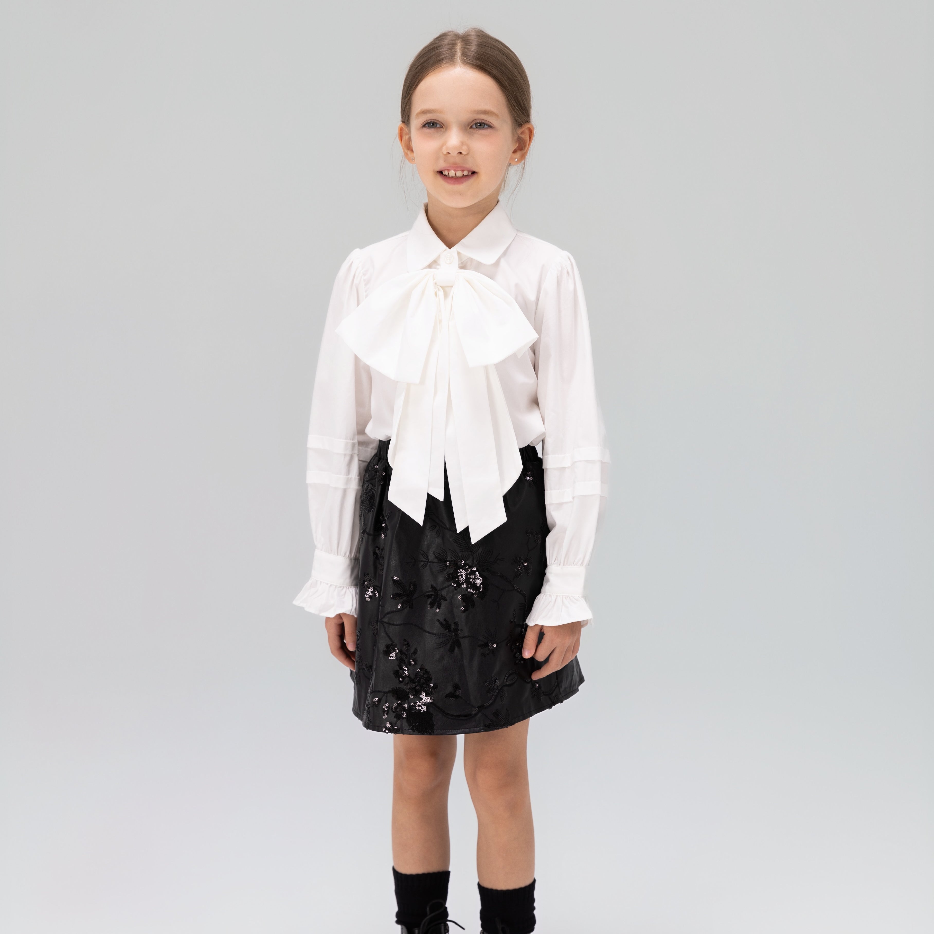 The Sparkling Floral Vegan Leather Skirt