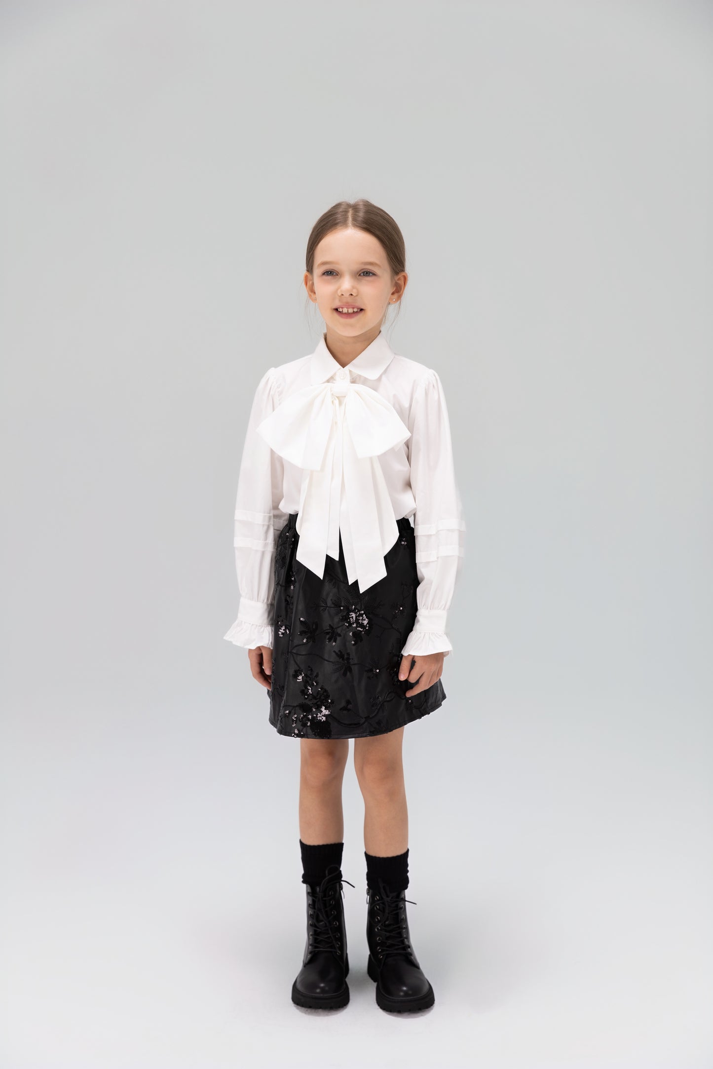 The Sparkling Floral Vegan Leather Skirt