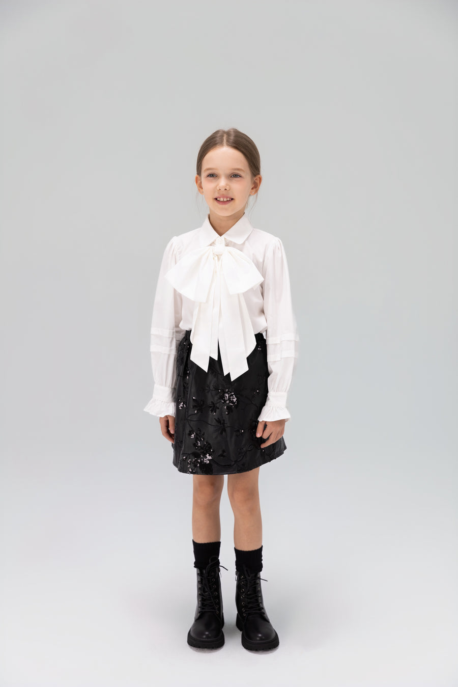 The Sparkling Floral Vegan Leather Skirt