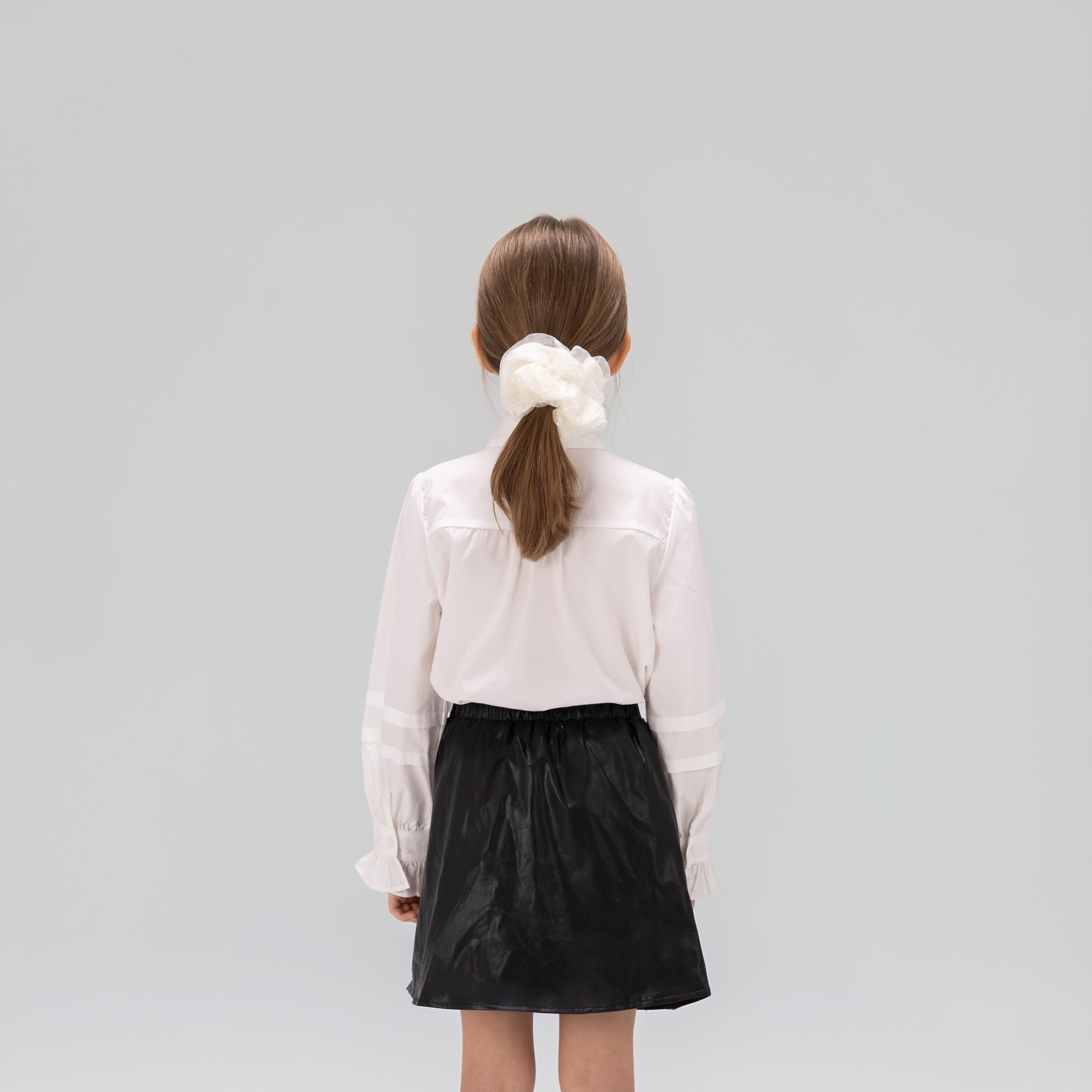 Girls Cloud White Double-Layer Scrunchie