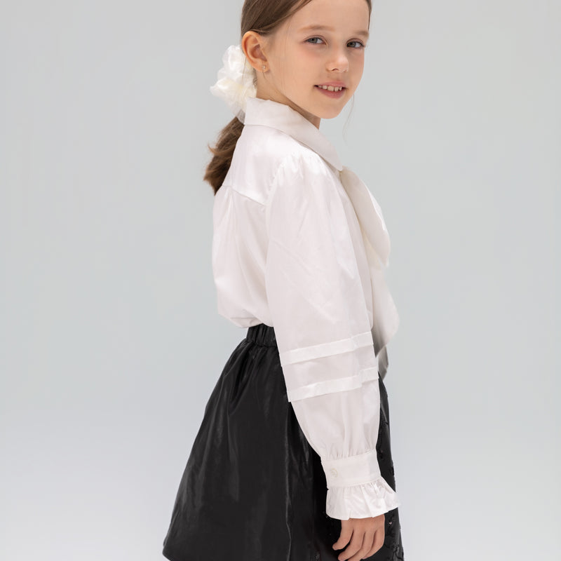 The Sparkling Floral Vegan Leather Skirt