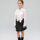 The Sparkling Floral Vegan Leather Skirt