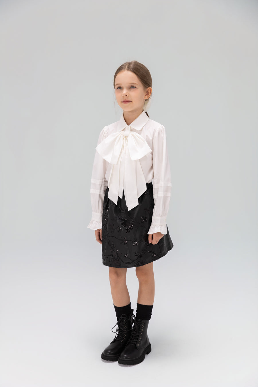 The Sparkling Floral Vegan Leather Skirt