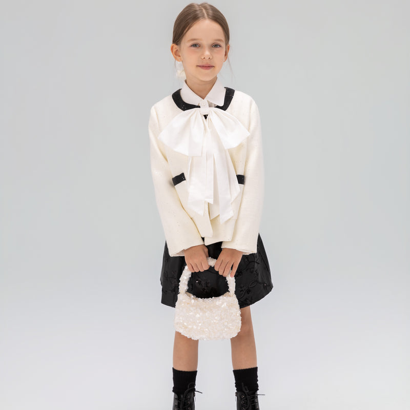 The Sparkling Floral Vegan Leather Skirt