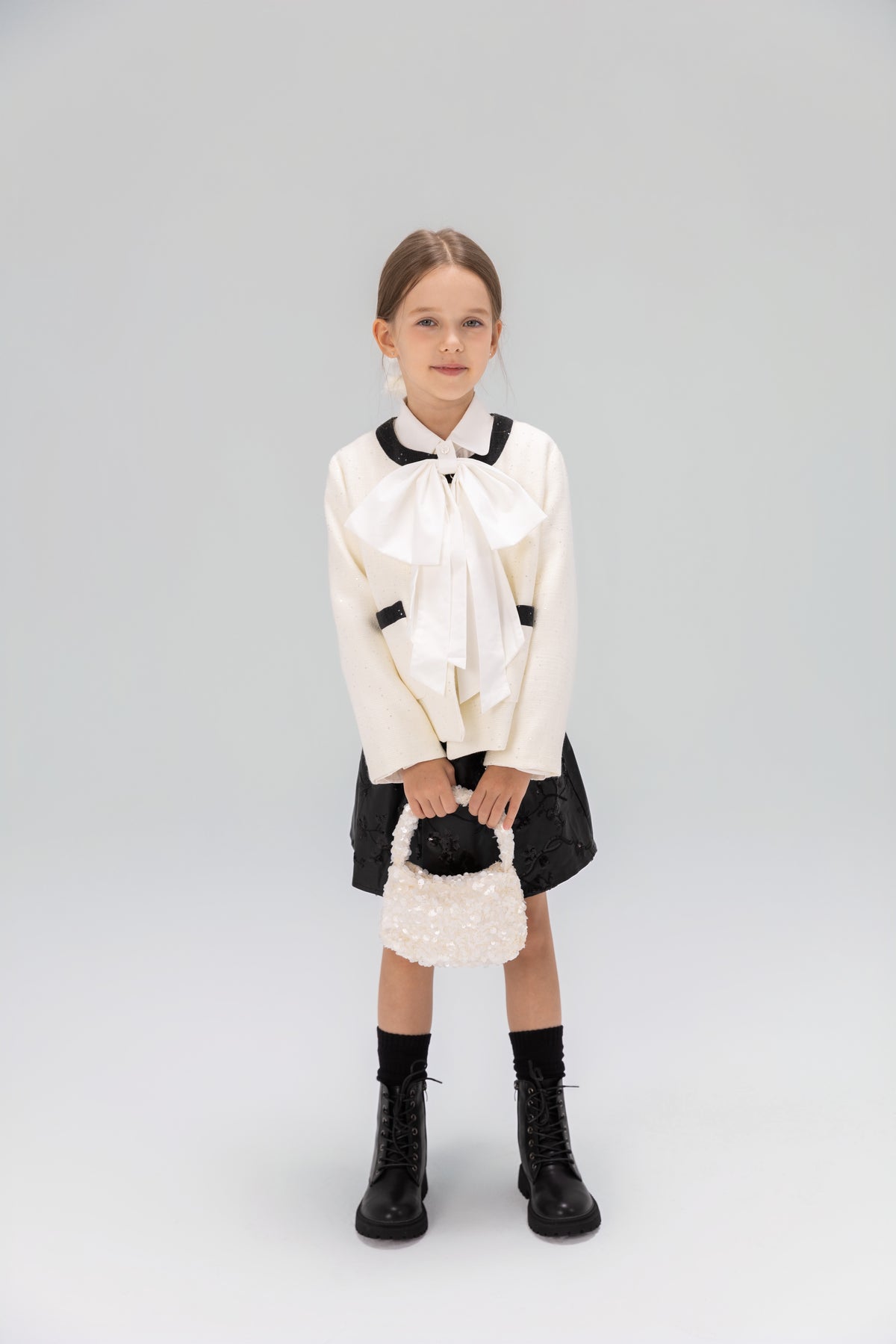 The Sparkling Floral Vegan Leather Skirt