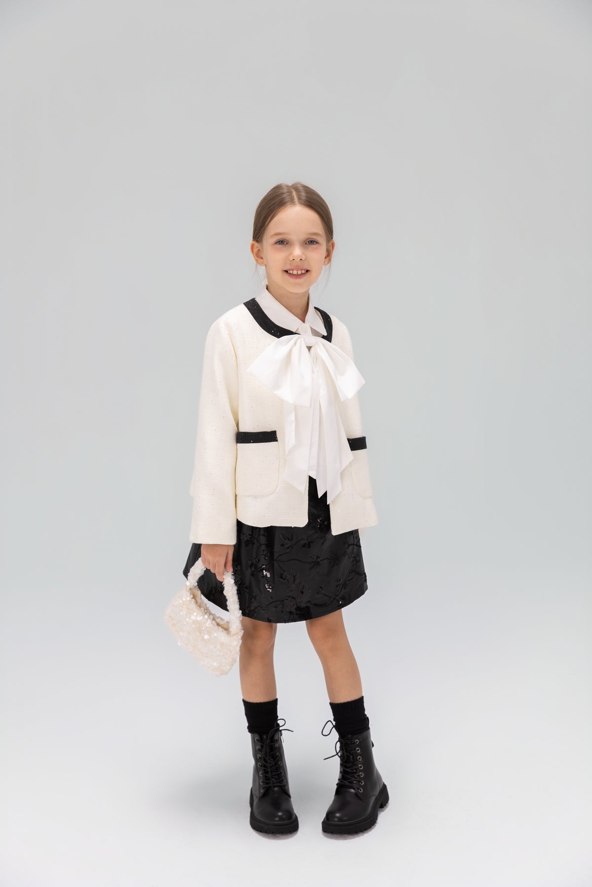 The Sparkling Floral Vegan Leather Skirt