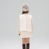 Pearl-Trim Tweed Vest